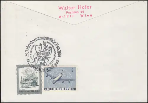 Autriche 25 ans Opérettes Weeken Bijoux-R-FDC Bad Ischl 1985