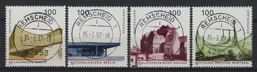 1906-1909 Architektur: Satz aus Block 37 mit Voll-Stempel REMSCHEID 15.3.97