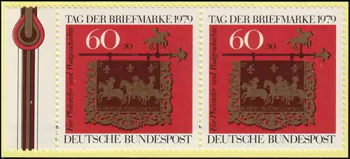 Carnet de la marque Jeune ami du timbre Berlin e.V. avec 2x 1023 T.d.B. 1979, **