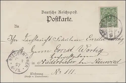 Ansichtskarte 100. Geburtstag Heldenkaiser Wilhelm I., AACHEN 15.3.1897