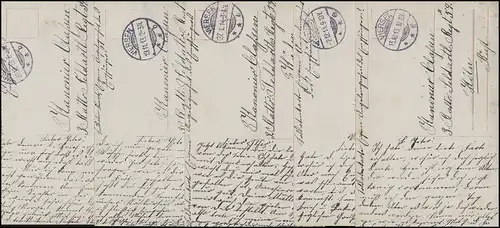 5 Cartes visuelles Que je t'aime, tout le monde a couru QUATRE 1913 comme un poste militaire