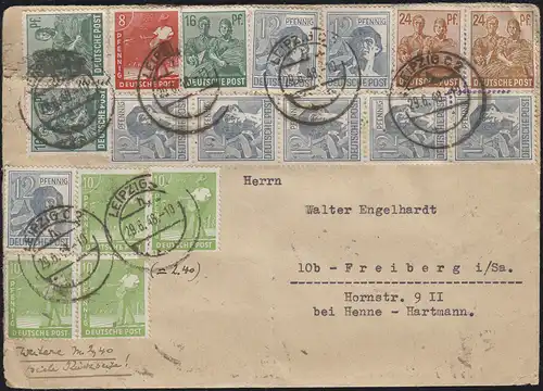 Réforme monétaire 943ff Conseil de contrôle II Lettres en dix lettres LEIPZIG 29.6.1948