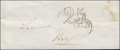 France Préphilatelie Coque de lettre cachet 25 selon VIRE 5.9 via LISIEUX