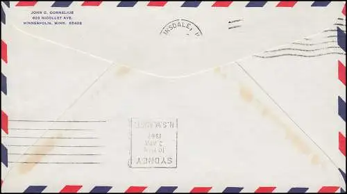 Erstflug BOAC First flight USA to Australia ab HONOLULU 1.4.67 nach SYDNEY 3.4.