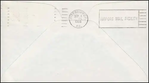 Premier vol FIRST FLIGHT AM-97 Hartford/Conn. - Springfield/Mass. HARTFORD 1.9.66