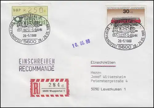 Diesellok 218 & Ost-West-S-Bahn, R-Bf SSt Wuppertal 28.5.88 + Fahrausweis