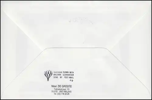 Belgique: 14e cargo de ballons Tampon de bord OO-BSW, SSt Sint Niklaas 6.12.2001