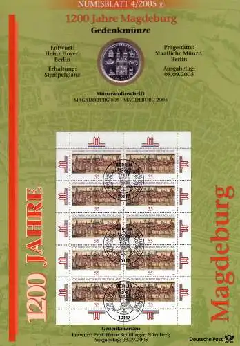 2487 1200 Jahre Magdeburg - Numisblatt 4/2005
