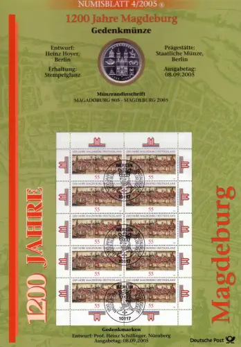 2487 1200 ans Magdeburg - Numisblatt 4/2005