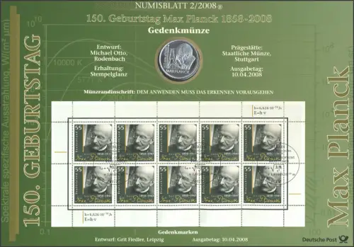 2658 Nobelpreisträger Max Planck - Numisblatt 2/2008