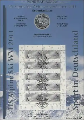 2834 FIS Alpine Ski-WM Garmisch-Partenkirchen - Numisblatt 6/2010