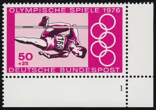 887 Olympia Montreal 50+25 Pf Hochsprung ** FN1