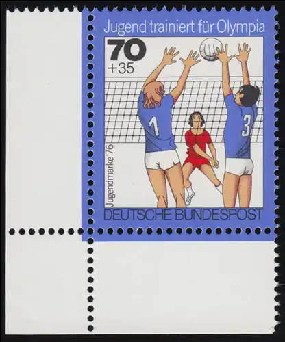 885 Olympia 70+35 Pf Volleyball ** coin et l.
