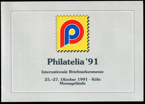 AUPHV-Folder Philatelia 1991 avec PSo 25 ESSt Cologne et carte téléphonique K 605