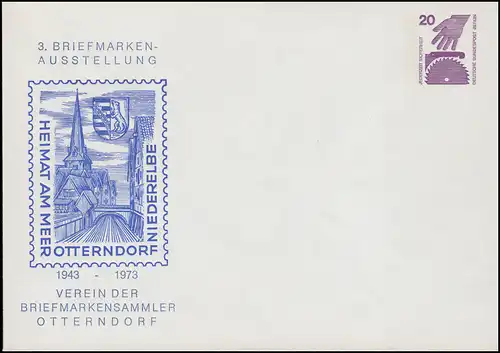 Berlin PU Association des collectionneurs de timbres Ottendorf Exposition 1973, inutilisé