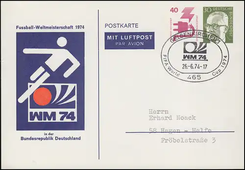 PP 56 Coupe du monde de football 1974 en Allemagne, SSt GELSENKIRCHEN