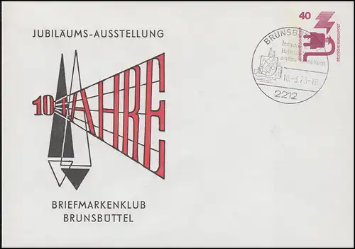 PU 64/4 Club des timbres Brunsbüttel Exposition, SSt BRUNSBUTTEL 10.3.73