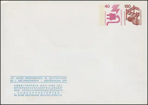 PU 105 Weltpostverein UPU und Deutsche Briefmarken 1974, ungebraucht **