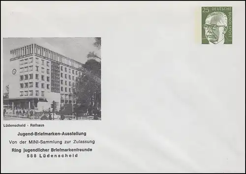 PU 50/12 Lüdenscheid Rathaus Jugendausstellung 1973, ungebraucht **