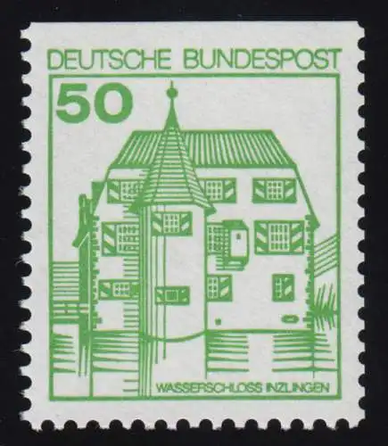 1038CII v Burgen und Schlösser 50 Pf Inzlingen, ** LETTERSET weiß