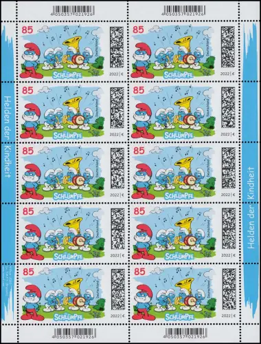 3718 Héros de l'enfance: Les Schtroumpfs - Bogen 10 ** post-fraîchissement