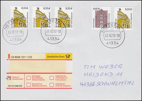 2303-2304BC+BA Tönninger Packhaus und Alte Oper Frankfurt aus MH 50 auf R-FDC