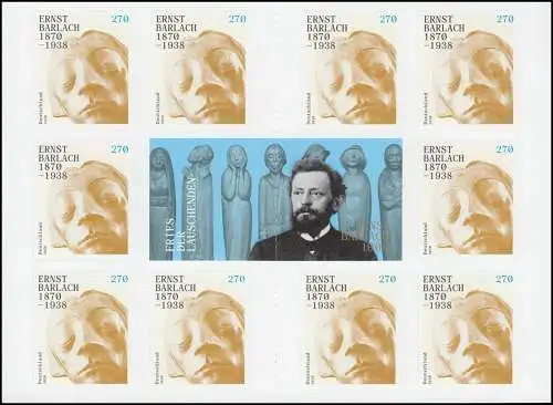 117 MH Ernst Barlach, selbstklebend, mit 10x 3521, postfrisch **