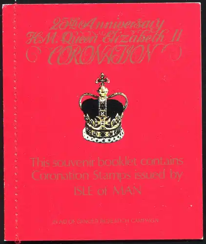 Île de Man Carnet 128 Reine Elisabeth avec impression noire 1978, ** / MNH