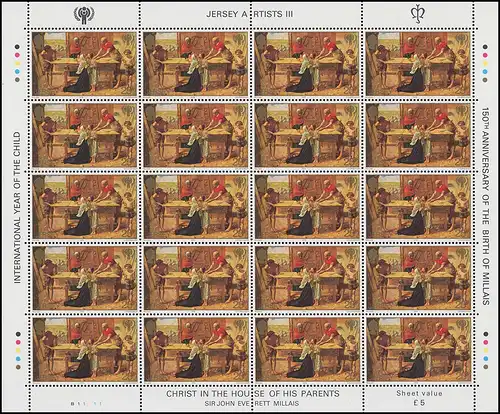 Jersey 206 peintures: Christ dans la maison de ses parents en 1979, petit arc ** / MNH