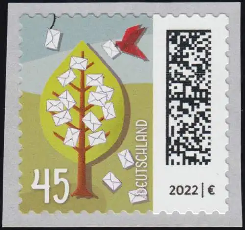 3713 Briefbaum 45 Cent, selbstklebend aus Rolle, ** postfrisch