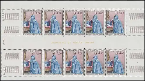 Monaco 1390-1391 Gemälde aus dem Palast 1979: Kleinbogen-Satz ** / MNH