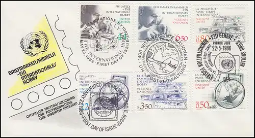 Philatelie et collection de timbres - FDC de bijoux des 3 numéros de l'ONU 1986