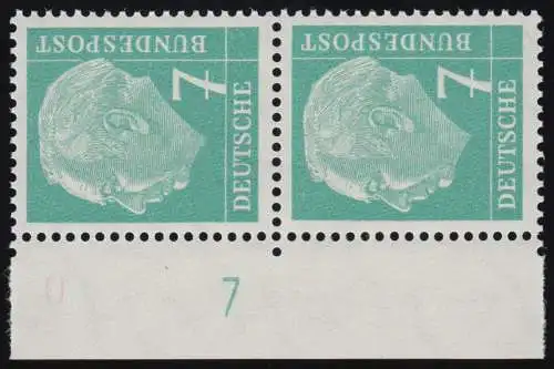 181y Lumogen DZ Heuss 7 Paire de bordures avec signe d'imprimante D Z 7, non plié, **
