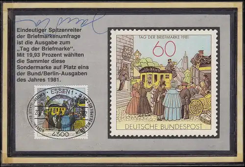 1112 T.d.B. 1981 selbstgestalteter MK SSt Essen Schönste 28.4.82 mit Autogramm