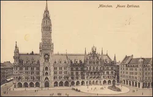 AK Nouvelle mairie MUNICHEN 23.12.1922 - porto approprié comme carte postale à longue distance