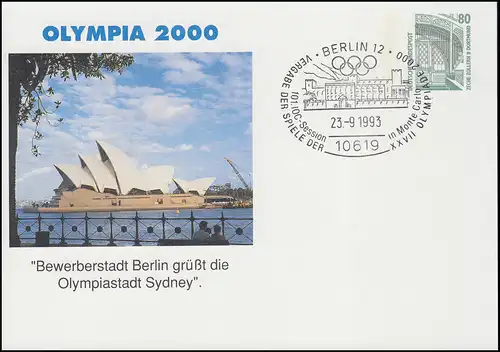 PP 153 OLYMPIA 2000 - Bewerberstadt Berlin grüßt die Olympiastadt Sydney mit SSt