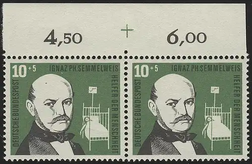 244 Kinderpflege 10+5 Pf ** Passerkreuz, Paar oben