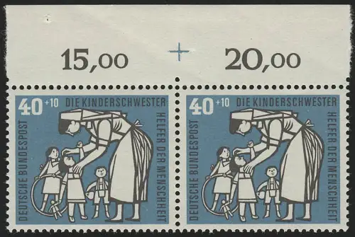246 Kinderpflege 40+10 Pf ** Passerkreuz, Paar oben
