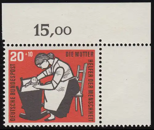 245 Soins des enfants 20+10 Pf Berceau ** Coin o.r. Dg-1