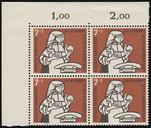 243 Soins des enfants 7+3 Pf sage-femme ** Eck-Vbl o.l. Condition 0-1