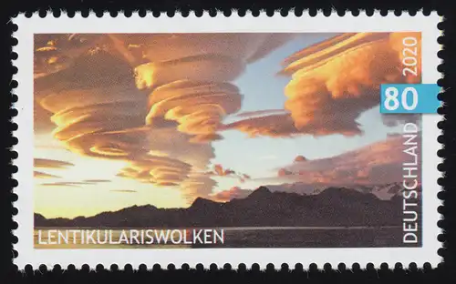 3528 Himmelsereignisse: Lentikulariswolken, nassklebend, postfrisch **