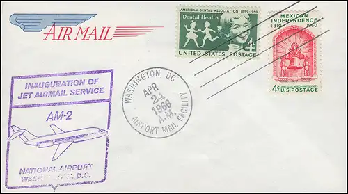 Premier vol FIRST FLIGHT Inauguration AM-2: Washington vers Indianapolis 24.4.1966