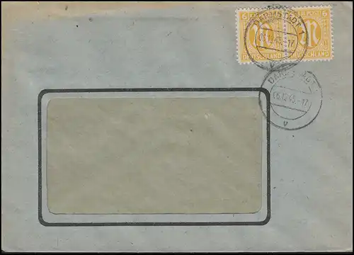 AM Post 2x 6 Pf. MeF Lettre de fenêtre DARMSTADT 1 v - 6.12.45