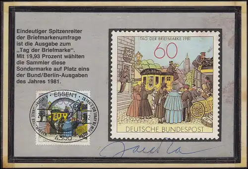 1112 T.d.B. 1981 auf selbstgestalteter MK SSt Essen Messe 28.4.82 mit Autogramm