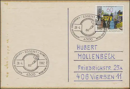 1112 T.d.B. 1981 auf selbstgestalteter MK SSt Essen Messe 28.4.82 mit Autogramm