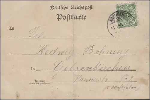 Litho-Ansichtskarte Gruss aus Arenberg, gelaufen 1895 nach Gelsenkirchen 