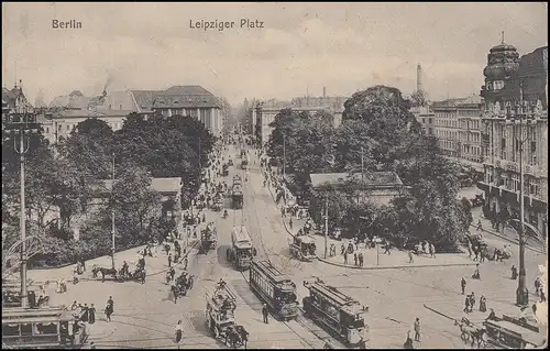 Poste de terrain BS Preuss. Hôpital de réserve Berlin sur AK Leipziger Platz, 12.3.1915