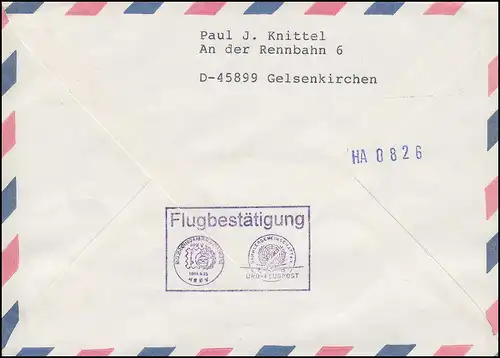 Luftpost der UFSG zur Philakorea 19.8.1994 LH 718 Frankfurt-Seoul SSt 16.8.94