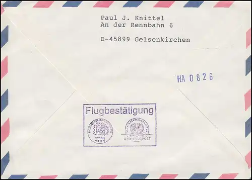 Poste aérien de l'UFSG vers la Philakorea Trichode4 LH 718 Frankfurt-Seoul SSt 16.8.94