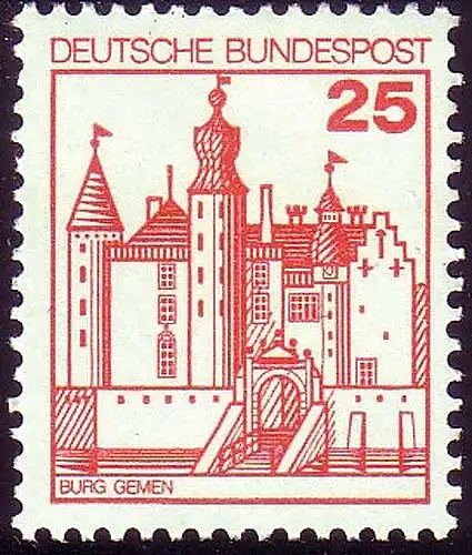 996 Burgen und Schlösser 25 Pf Gemen, ALTE Fluoreszenz, postfrisch **
